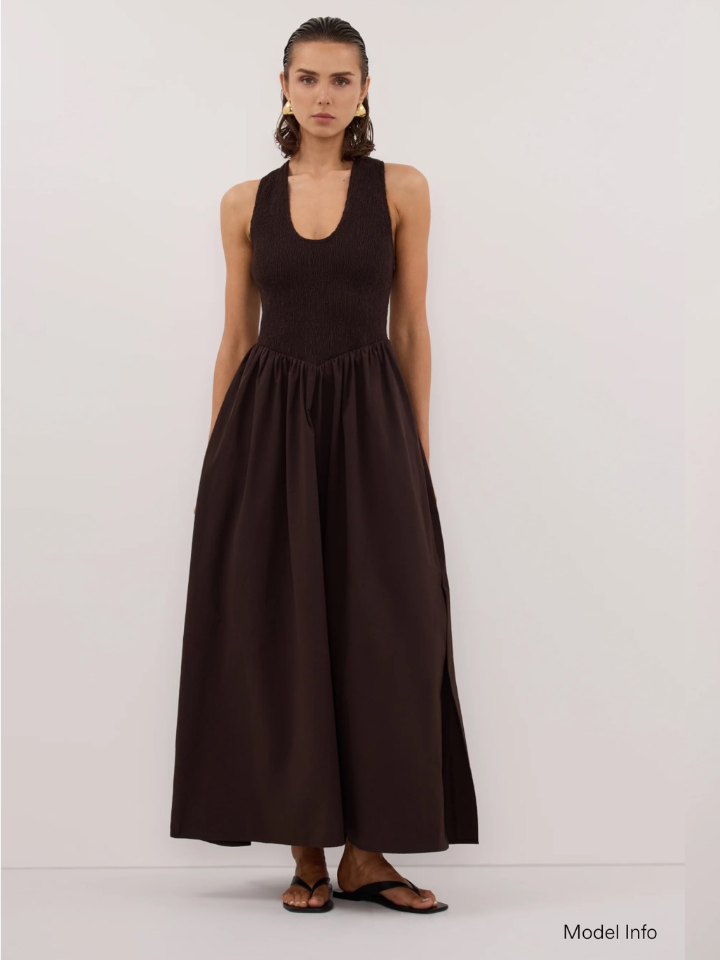 Dissh Florence Burnt Choc Cotton Midi Dress